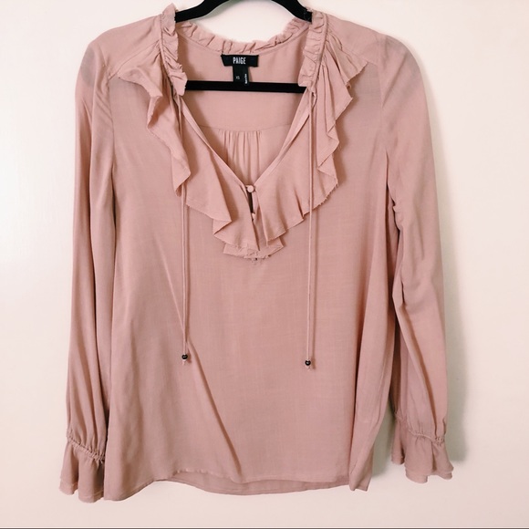 blush ruffle blouse